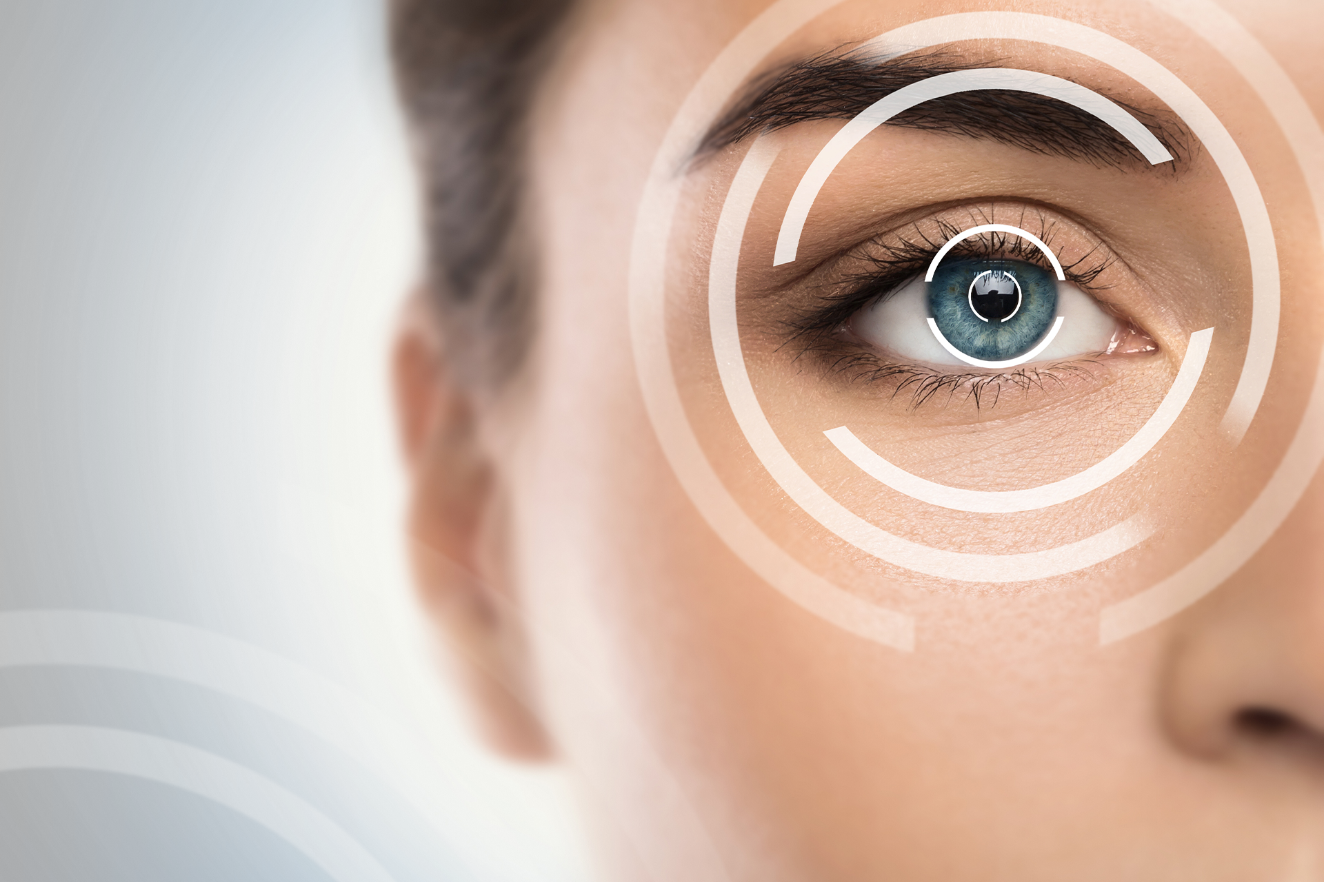 Woman with encircled eye